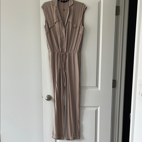 BCBGMaxAzria Pants - Elegant Tan Sleeveless Jumpsuit